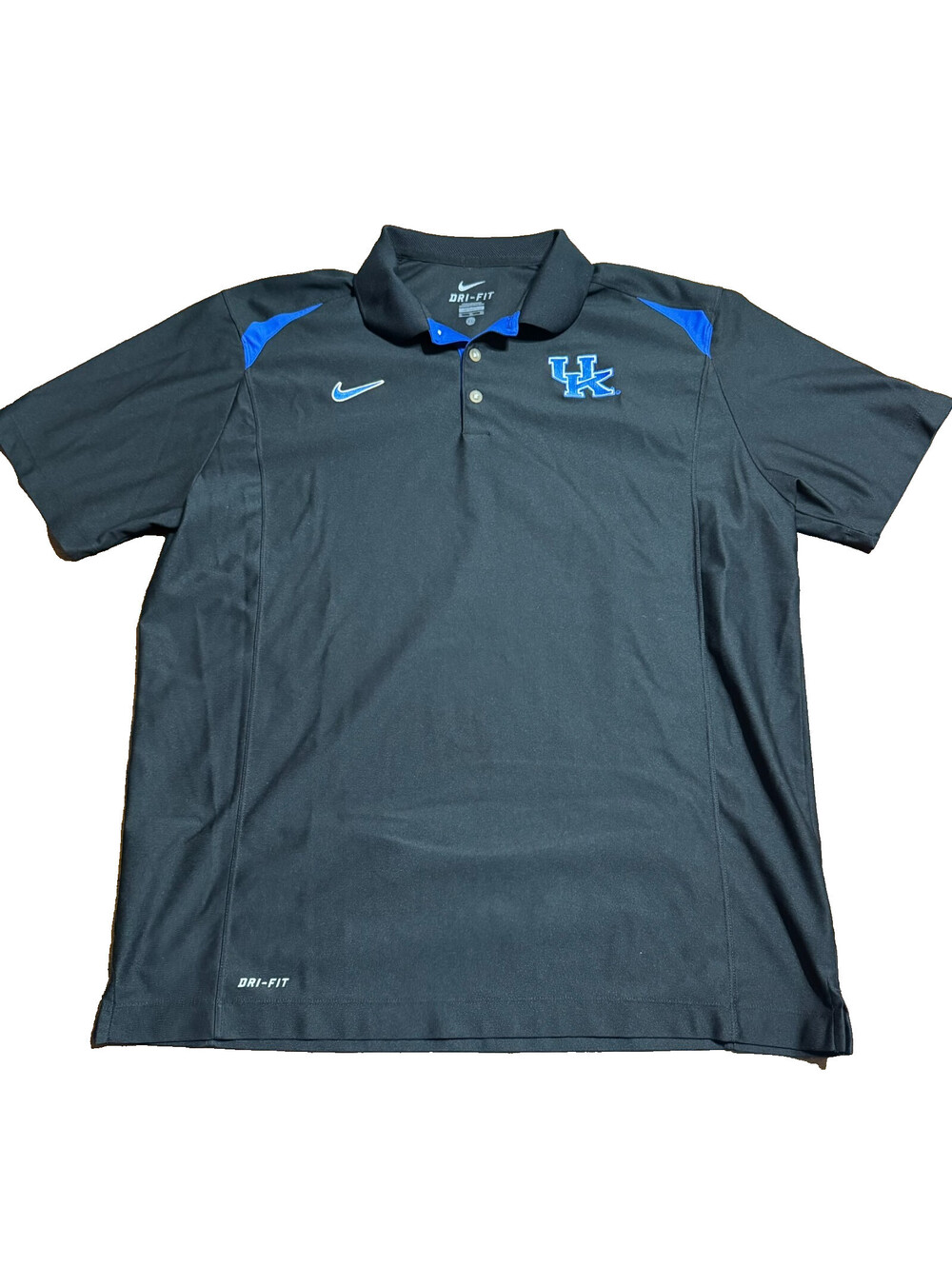 Kentucky Wildcats Polo Shirt Mens XL Black Nike Dri-Fit Elite Performance Golf